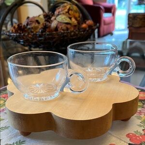 Vintage Clear Glass Teacups
